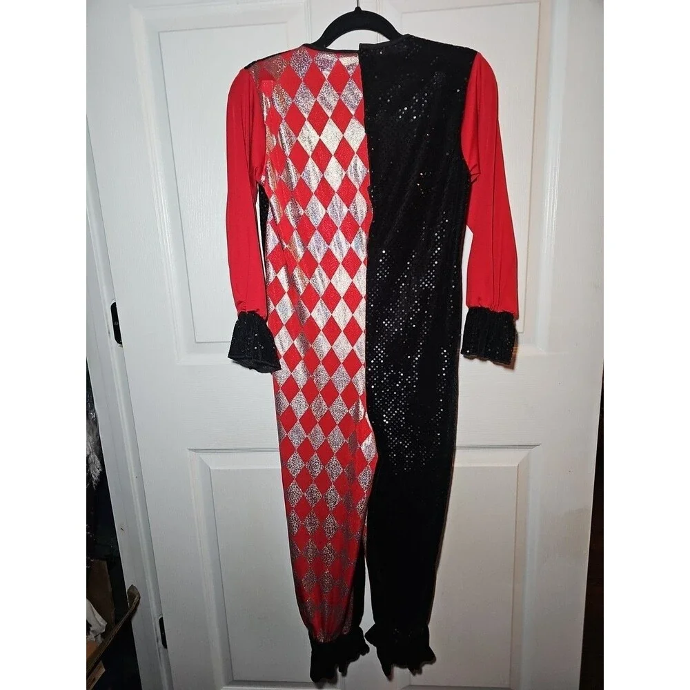 Black Red Clown Halloween Girls Large Costume Spirit - Picture 6 of 8